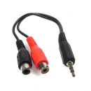 2xRCA hona/3,5 mm tele, 15 cm, Telekontakter 